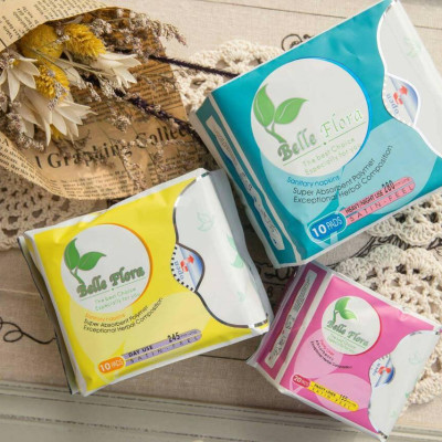Bộ băng vệ sinh ngày và hàng ngày cotton Belle Flora 12 gói