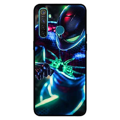 Ốp Lưng in cho Realme 5 Pro / Realme Q Mẫu Người Nhện Nền Neon - Hàng Chính Hãng