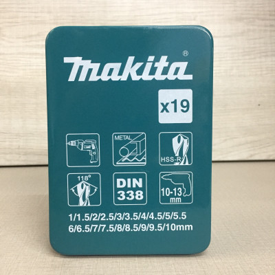 Bộ 19 mũi khoan kim loại 1.0-10mm Hss-R Makita