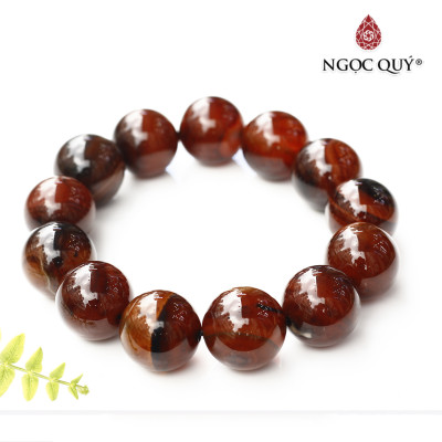 Vòng mã não nâu đỏ mệnh hỏa thổ - Ngọc Quý