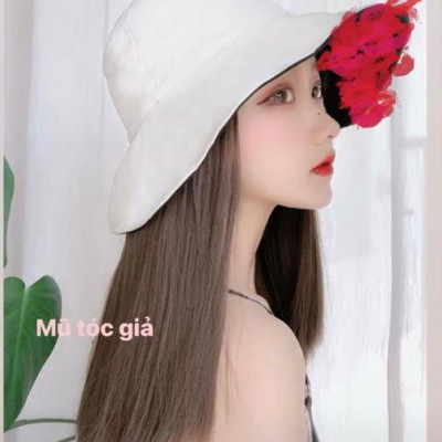 Tóc mũ thẳng, tóc dính mũ sẵn cao cấp