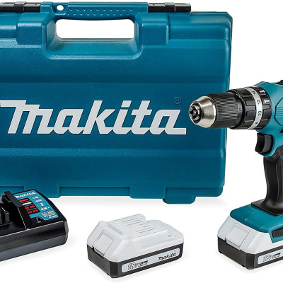 Máy khoan búa, vặn vít dùng pin(18v, 74 phụ kiện) Makita HP457DWE10