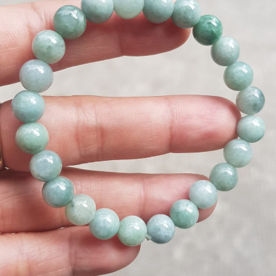 Vòng chuỗi đá cẩm thạch tự nhiên xanh ngọc nhẹ nhàng đẹp sang may mắn Size vòng hạt 8mm Hợp nữ mệnh Thủy Mộc hỏa rẻ đẹp