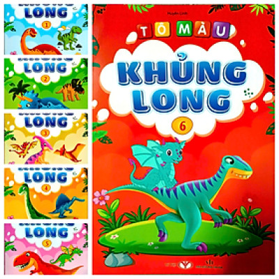 Combo Tô Màu Khủng Long - Bộ 6 Cuốn