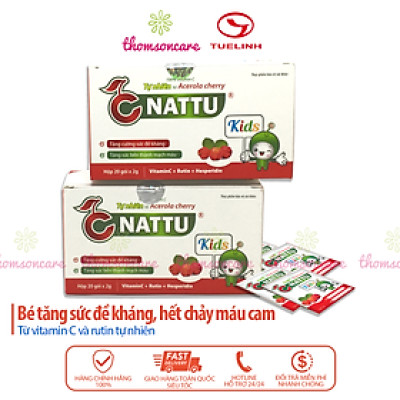C Nattu Kids - Bổ sung vitaminC, tăng sức đề kháng, giảm chảy máu cam cho bé - Của dược Tuệ Linh, 