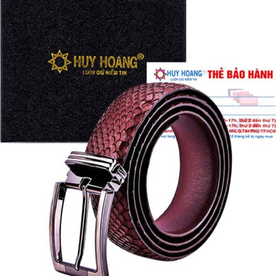 Thắt Lưng Nam Da Trăn Đầu Kim Huy Hoàng HT4345 - Nâu