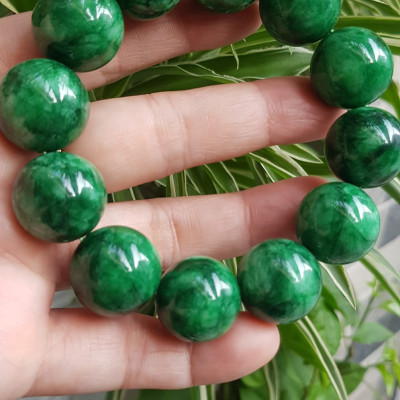 ️Vòng Tay Nam Đá Cẩm Thạch Xanh lá Size lớn hạt 18mm bóng đẹp hợp Các Anh Mệnh Mộc mệnh Hỏa đeo là một món trang sức tuyệt vời cho các quý ông ạ