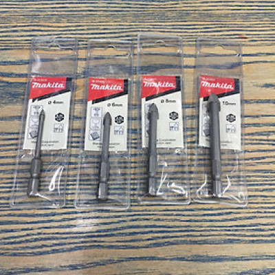 Combo 4 mũi khoan kính chuôi lục giác 1/4" (NZ) Makita