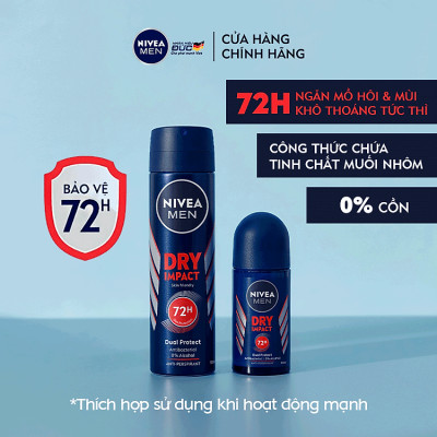 Lăn Ngăn Mùi NIVEA MEN Dry Impact Khô Thoáng (50ml) - 81610