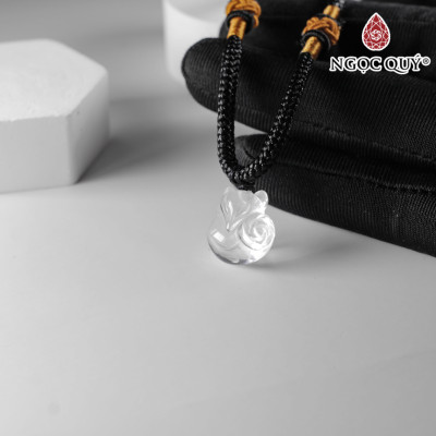 Mặt dây chuyền hô ly đá thạch anh trắng 13x15mm mệnh thủy kim - Ngọc Quý Gemstones