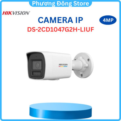 Camera IP HIKVISION Thân trụ DS-2CD1067G2H-LIUF 6MP đèn kép, Tích hợp Micro, Phát hiện người và phương tiện ,.-Hàng chính hãng