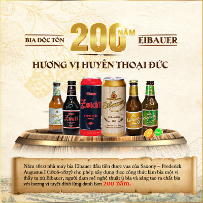 [BIA ĐỨC_SINCE 1810] Bia Tươi Thầy Tu EIBAUER HEFEWEIZEN HELL 5.2 ĐỘ - Bia Tươi Men Sống Thượng Hạng - Nhập Khẩu