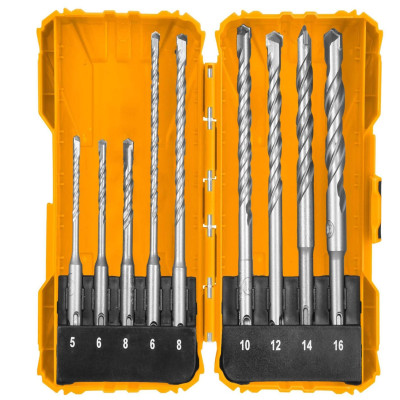 BỘ MŨI KHOAN BÊ TÔNG ĐUÔI GÀI 9 CHI TIẾT 5-16MM INGCO AKDL30901 - HÀNG CHÍNH HÃNG