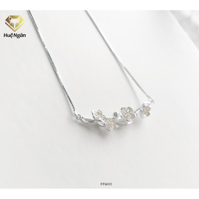 Dây chuyền bạc Ý 925 Huệ Ngân - Hoa mai vàng PP1602