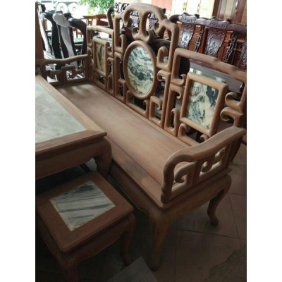 Bộ Bàn Ghế Giả Cổ Móc Mỏ Khảm Đá Gỗ Gụ