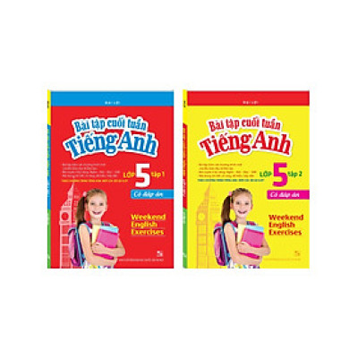 Combo Bài Tập Cuối Tuần Tiếng Anh Lớp 5 - Tập 1 + 2 (Có Đáp Án) (Bộ 2 Cuốn) _MT