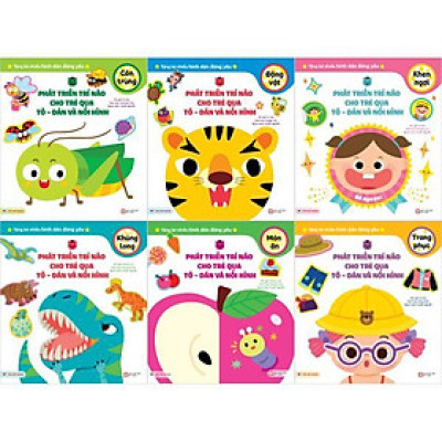 Combo Sách Phát Triển Trí Não Cho Trẻ Qua Tô-Dán Và Nối Hình (Bộ 6 Cuốn)
