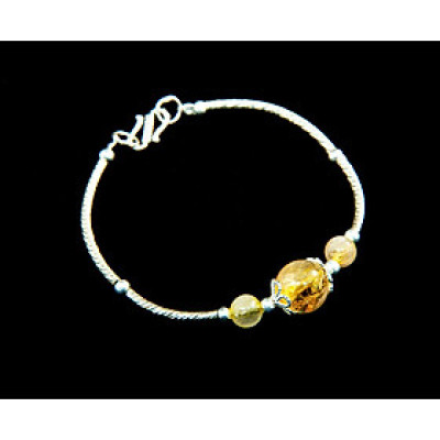 Vòng tay phong thủy Thạch anh tóc vàng thiên nhiên VK006