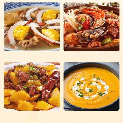 Nồi Áp Suất, Nồi Áp Suất Bí Ngô Chống Dính 8L Thông Minh - Nồi Hầm 28cm 4in1 Hầm Gà, Cháo, Nồi Chiên, Xào Nấu Nấu Cơm Cooker Nồi Cơm Điện Nấu Ăn