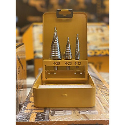 BỘ 3 MŨI KHOAN CHÓP NÓN 4-32MM INGCO AKSDS0302 - HÀNG CHÍNH HÃNG