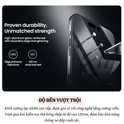 Cường lực Full viền kèm khung cho iPhone 16 Pro Max / 16 Pro / 16 Plus hiệu Nillkin CP+ PRO Phủ Nano, vát cạnh 2.5D, lớp Olephobic - Hàng nhập khẩu