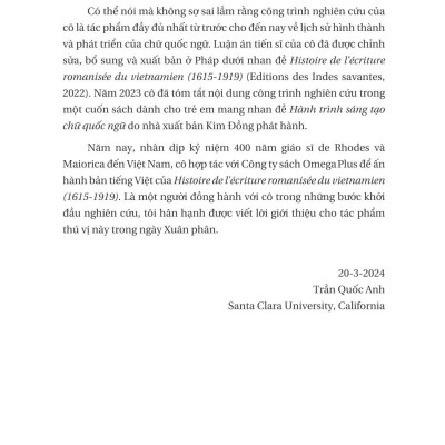 Lịch Sử Chữ Quốc Ngữ 1615-1919