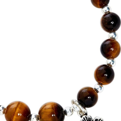 Vòng Đá Mắt Hổ Phối Charm Ngọc Quý Gemstones VT38