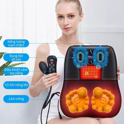 ￼Gối Massage Cổ Vai Gáy Rulax,Máy Massage Hồng Ngoại 2 Động Cơ Rung Kết Hợp 20 Bi Giảm Đau Nhức Hiệu Quả