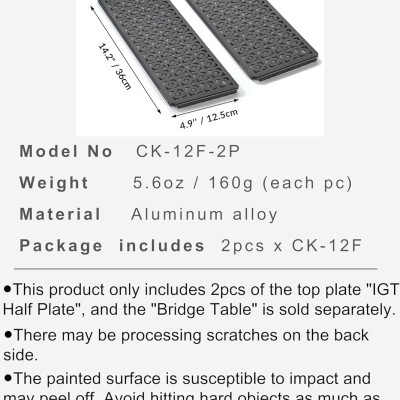 Mặt bàn nhôm một phần hai có họa tiết Campingmoon IGT CK-12F-2P CK12F (2 tấm)