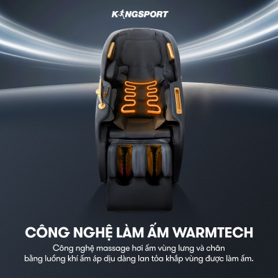 Ghế massage KINGSPORT G77 New màu sắc hiện đại, tích hợp điều khiển bằng giọng nói, khung ghế rộng rãi và thoải mái