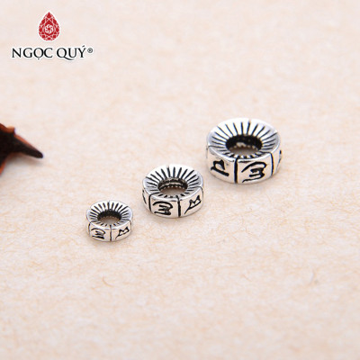 Combo 2 cái charm bạc chặn hạt lục tự minh chú - Ngọc Quý Gemstones