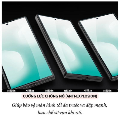 Miếng dán kính cường lực không viền màn hình cho Samsung Z Fold 7 hiệu Nillkin H+ Pro - Phủ Nano, vát cạnh 2.5D, mỏng 0.2mm, Chống Lóa - Hàng chính hãng