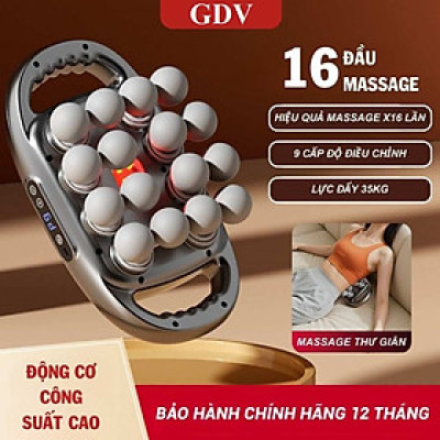 [Tặng củ sạc + cáp sạc] Máy Massage Toàn Thân Cầm Tay 16 Đầu, Máy Mát Xa Đấm Lưng 16 Đầu GDV - Hàng Chính Hãng