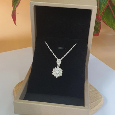 Dây Chuyền Vòng Cổ Bạc  925 Hoa Đính Đá Tinh Tế BẠC HIỂU MINH DMD473