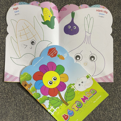 Sách Tô Màu - Bé tô màu nhà trẻ song ngữ việt anh - (Dành cho trẻ mầm non) - Bộ 8 quyển