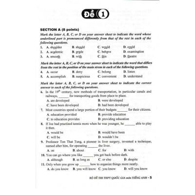Sách Bộ Đề Thi THPT Quốc Gia Môn Tiếng Anh (Giải Chi Tiết)