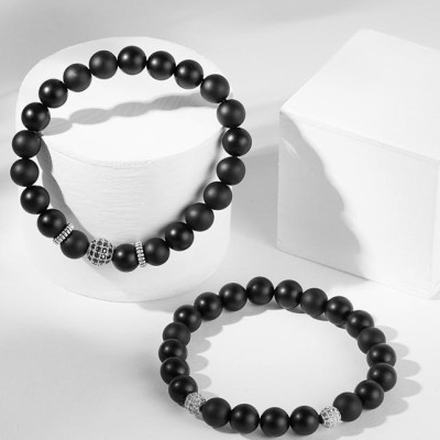 Bộ 2 vòng tay đá thiên thạch phối cầu đá bạc Ngọc Quý Gemstones