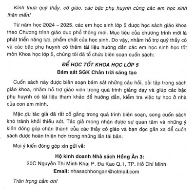 Để Học Tốt Khoa Học Lớp 5 (Bám Sát SGK Chân Trời Sáng Tạo) - HA