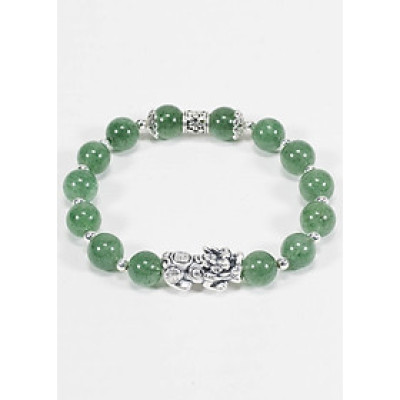 Vòng Thạch Anh Dâu Xanh Phối Tỳ Hưu Bạc (8mm) Ngọc Quý Gemstones