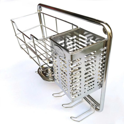 Kệ Inox Nhà Tắm Treo Tường Đa Năng - Khay bàn chải, để xà bông, chai lọ, có móc treo