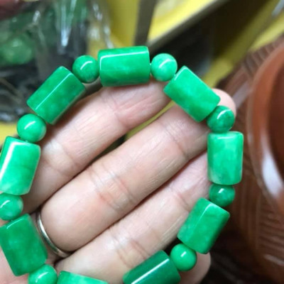 VÒNG KIỂU ĐÁ CẨM THẠCH ĐOẠN 10mm phối Bi NỮ MỘC HOẢ