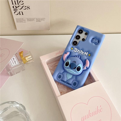 Ốp Lưng Cho Samsung S25 Ultra / S24 Ultra / S23 Ultra / S22 Ultra Hình STITCH Silicon Dẻo Chống Sốc Có Giá Đỡ