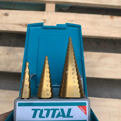 BỘ MŨI KHOAN CHÓP NÓN (BẬC THANG) 3 CHI TIẾT 4-32MM TOTAL TACSD2031