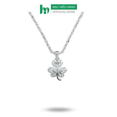 Dây Chuyền Bạc 925 Cỏ 3 Lá Đính Đá Nhân Tạo Cao Cấp Bạc Hiểu Minh DMD531