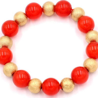 Chuỗi đeo tay phong thủy - đá ngọc tủy cam 12 ly VNTCHVM1 - hợp mệnh Hỏa, mệnh Thổ