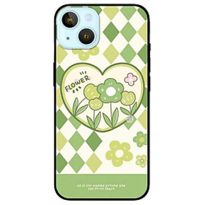 Ốp lưng cho IPhone 12 - 12 Pro - 12 Pro Max - 13 Mini - 13 - 13 Pro - 13 Pro Max - Họa Tiết Hoa Xanh Lá - Hàng Chính Hãng