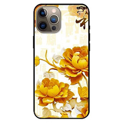 Ốp lưng dành cho Iphone 12 Promax mẫu Mẫu Đơn Vàng