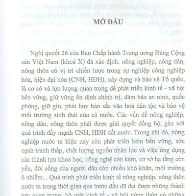 Một Số Yếu Tố Tâm Lý Của Người Nông Dân Ảnh Hưởng Tới Việc Chuyển Đổi Phương Thức Sản Xuất Nông Nghiệp Theo Hướng Hiện Đại (Sách Chuyên Khảo)