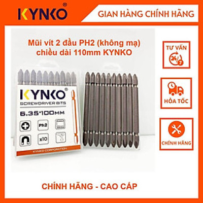 (VỈ 10 CÁI) Mũi vít 2 đầu PH2 (không mạ) chiều dài 110mm CHÍNH HÃNG KYNKO MVKM2XPH2 -110-V10