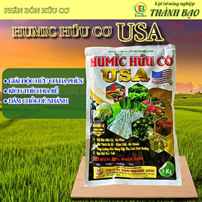 Phân bón hữu cơ Cty Bio Delta Gold Humic Hữu Cơ USA (1Kg) - ra rễ, hạ phèn, giải độc hữu cơ